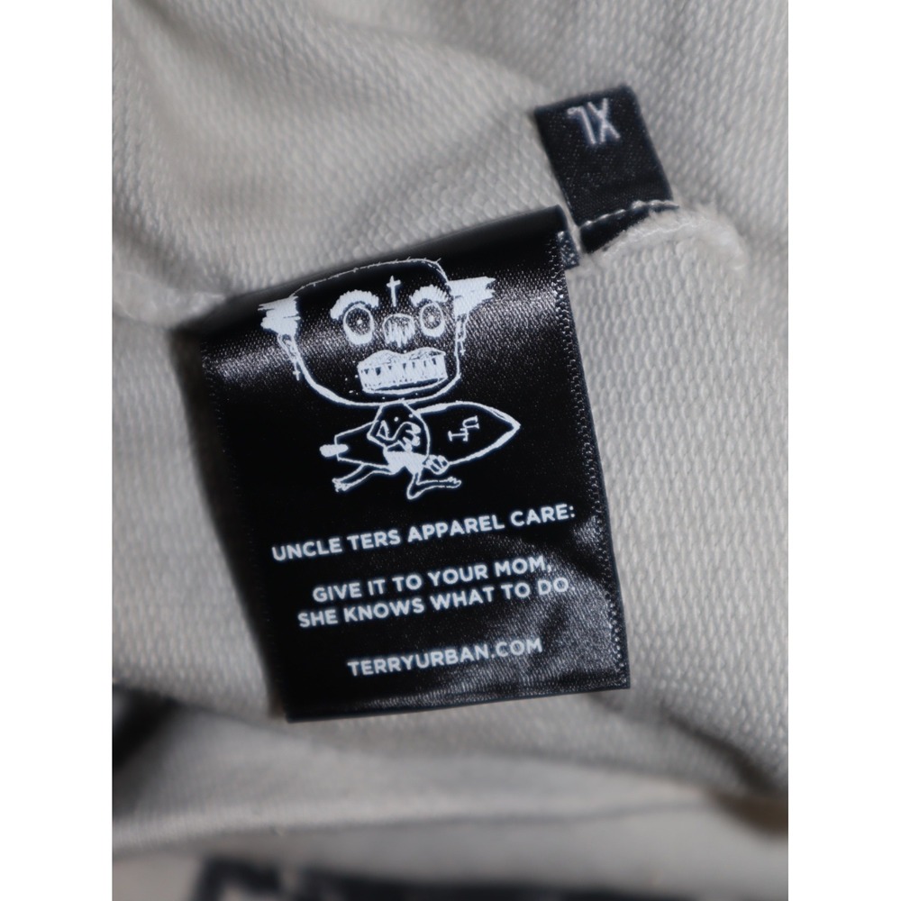 Terry Urban Hoodie Mens XL Beige Black Horse Reaper Skull Hoody Is That All - Picture 5 of 5
